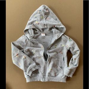 GYMBOREE ✴️EUC✴️ ZIP UP HOODIE- 5T GREY W/METTALIC
